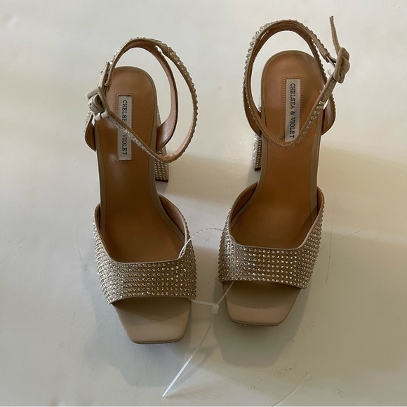 Chelsea and Violet Rhinestone Embellished Platform Dress Sandals - Picture 3 of 5